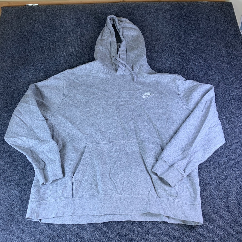 Nike Club Fleece Hoodie Womens XL Gray Good BV2654-063 Pullover Lined Hooded